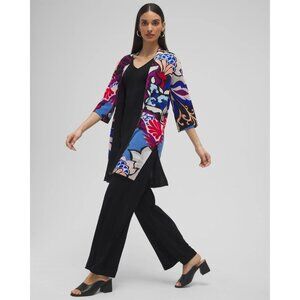 Chicos Open-Front‎ Butterfly Print Long Cardigan Sweater Size S